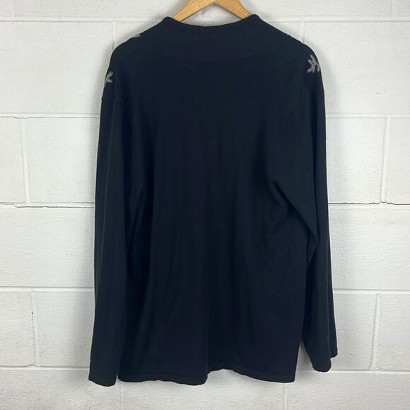 J.Jill women’s black floral open front cardigan - Picture 4 of 5